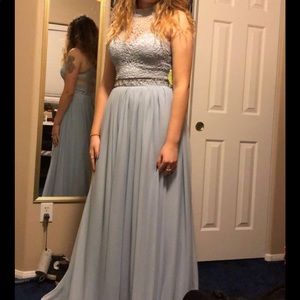 Prom dress, two piece, long and brand new w/tags